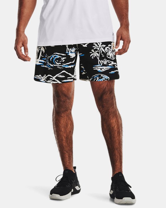 Men's Project Rock Hybrid Printed Shorts, Black, pdpMainDesktop image number 0